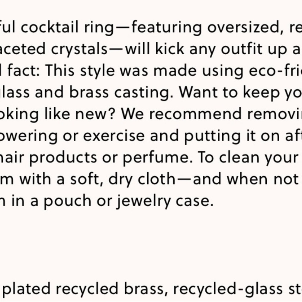 NWT J. Crew Crystal Fashion Ring - Picture 4 of 4